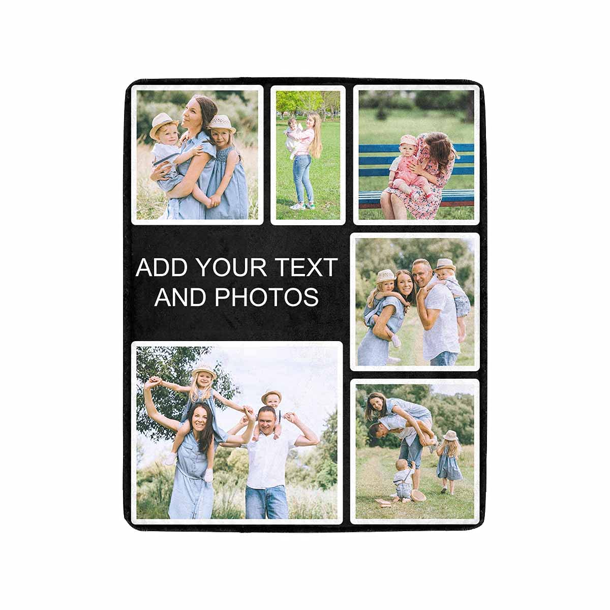 Custom Photo Blanket with Family Pictures - Personalized Fleece Throw Blanket 30x40 - Made in USA - Perfect Gift for Grandma, Grandpa & Mom - Cozy Home Decor for Living Room, Bed & Couch