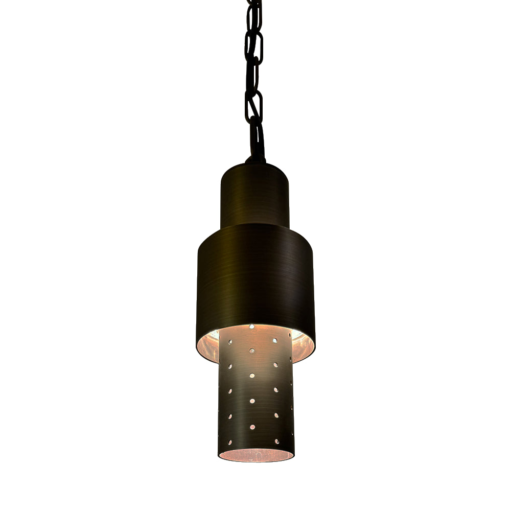 12V LED Low Voltage Brass Cylinder Pendant Light - 4x/8x/12x Package Options - 5W 3000K Warm White Bulb - Hanging Downlight Fixture for Kitchen Island, Dining Room, and Bedroom Lighting