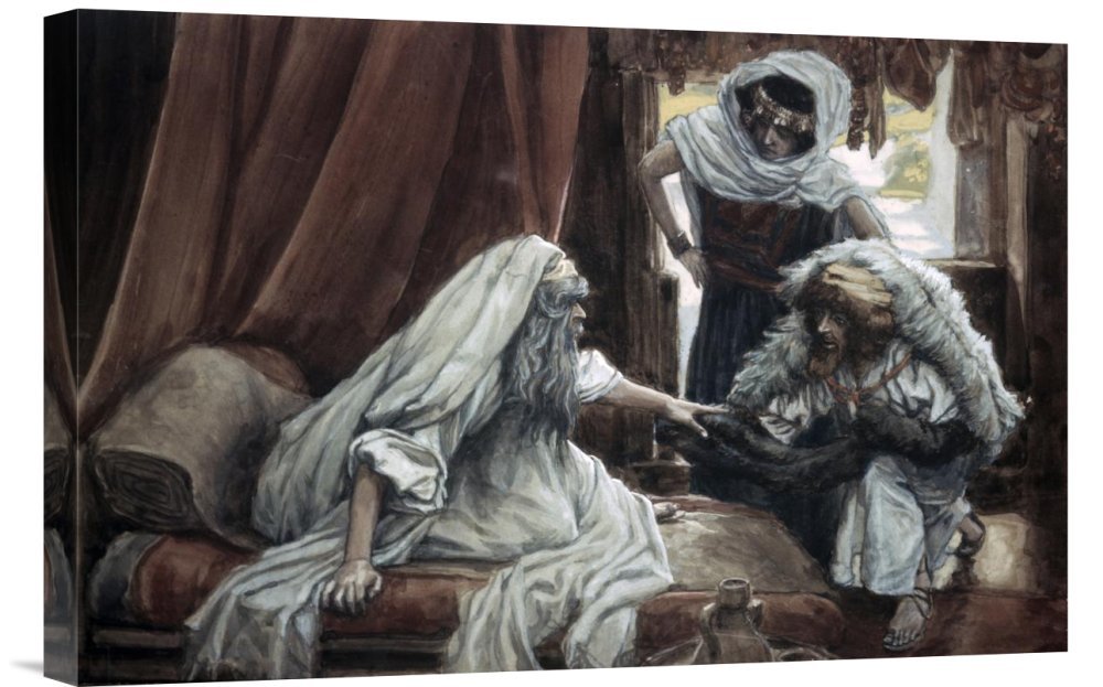 James Tissot Jacob Deceives Isaac Gallery Wrap Canvas Art Print - Premium Giclee Reproduction Wall Decor for Living Room, Bedroom & Office