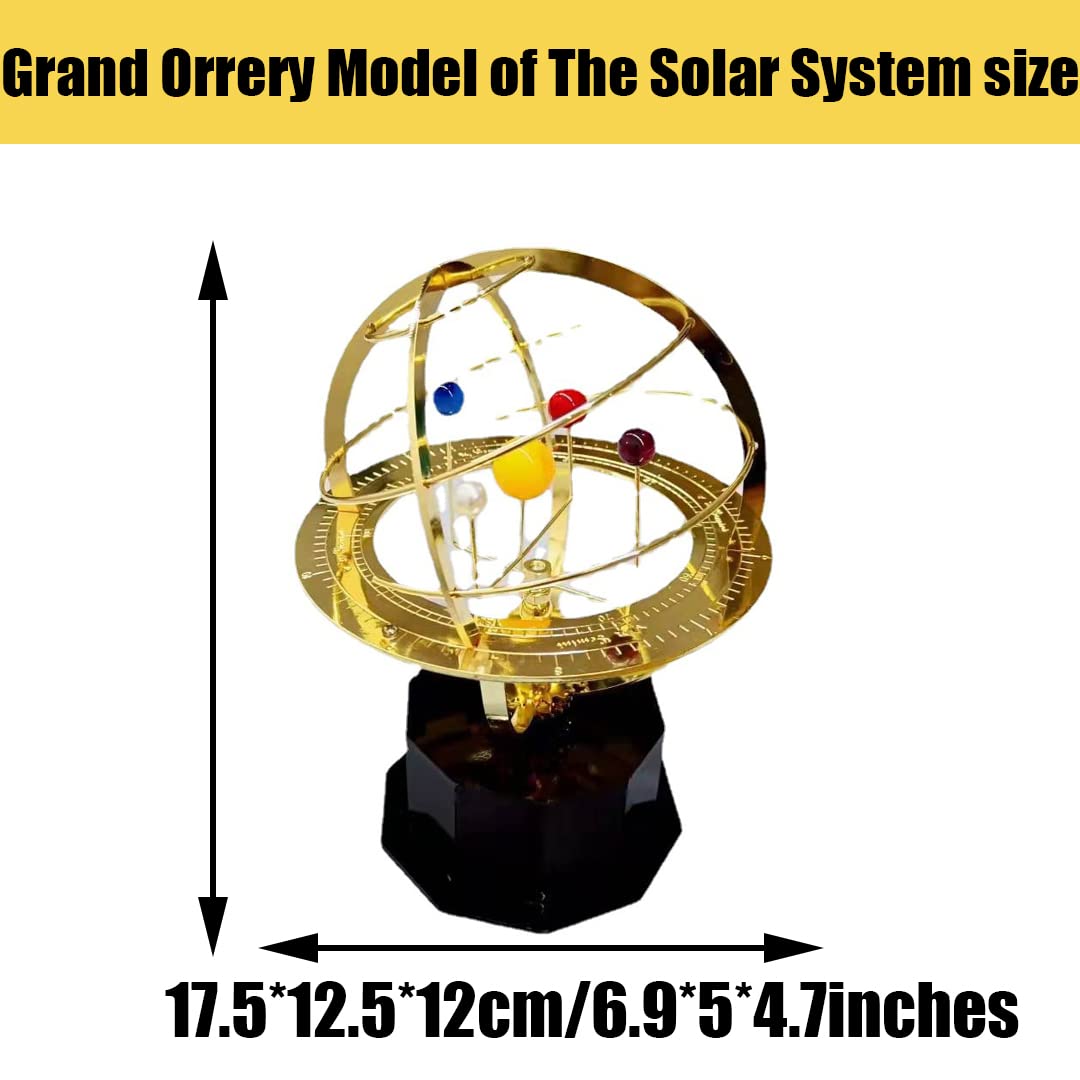 Grand Orrery Solar System Model - Dynamic Planetary Orbit Display with Moving Planets | Scientific Home Decor & Astronomy Educational Tool for Office, Classroom, and Living Room