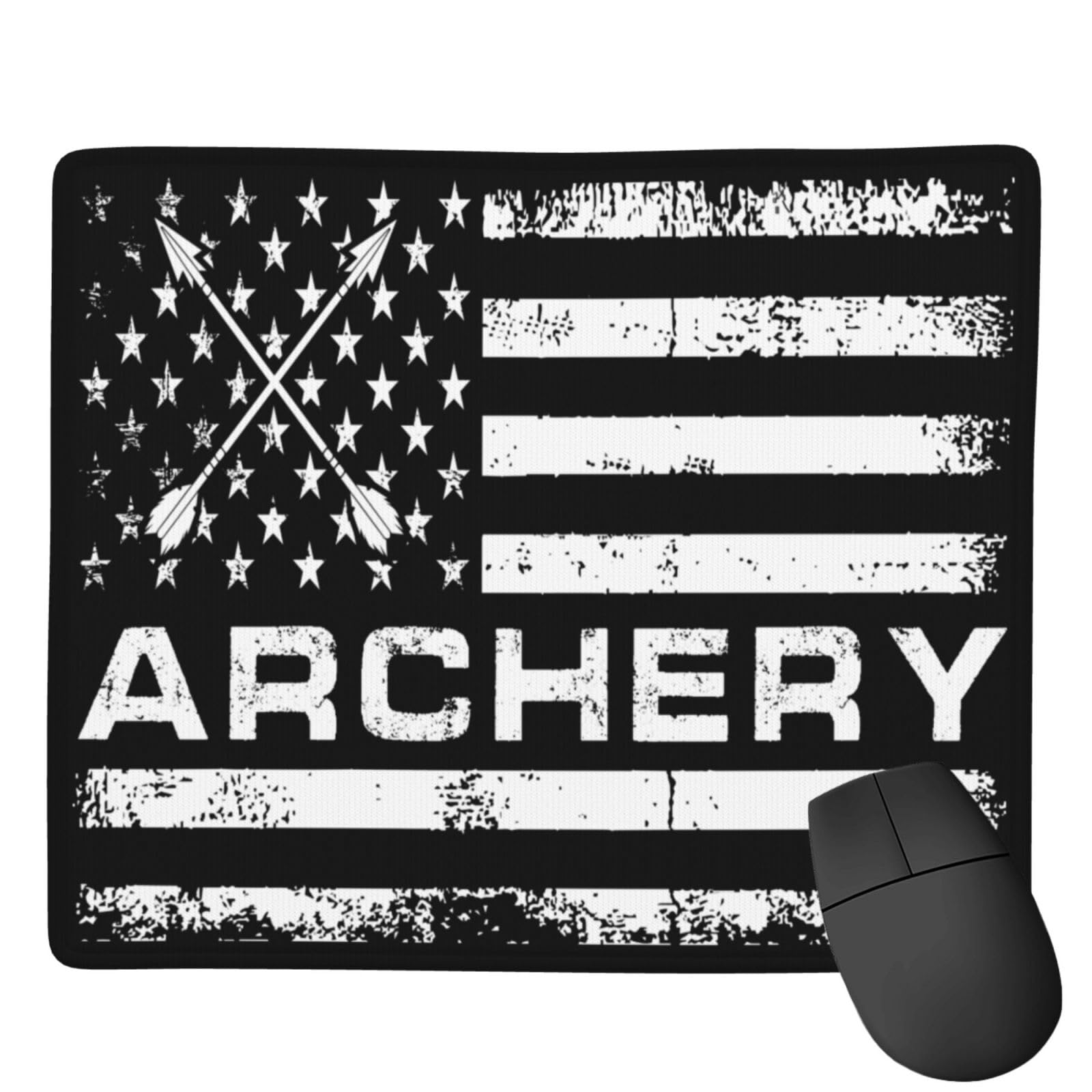 SIYTUAU Patriotic USA Flag Archery Mouse Pad - Waterproof, Non-Slip Rubber Gaming & Office Mousepad (7x9 inches) - Perfect for Laptop, PC, and Gaming Setups