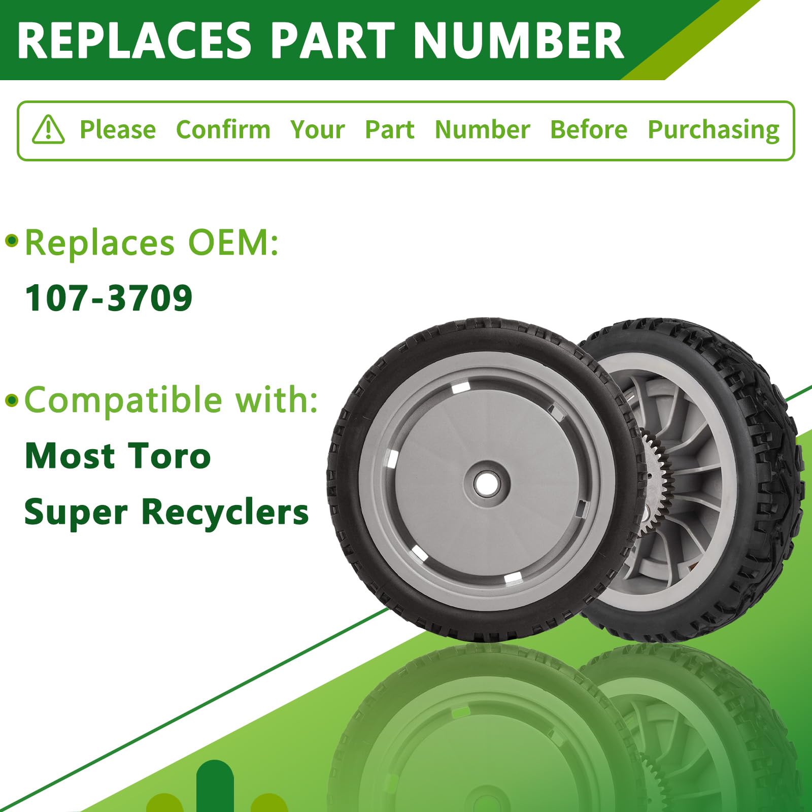 2 Pack Lawn Mower Rear Wheel Gear Assembly Replacement for Toro 107-3709 8 Inch Wheel - Compatible with Toro Lawn Mowers, Durable Replacement Parts for Smooth Mowing Experience