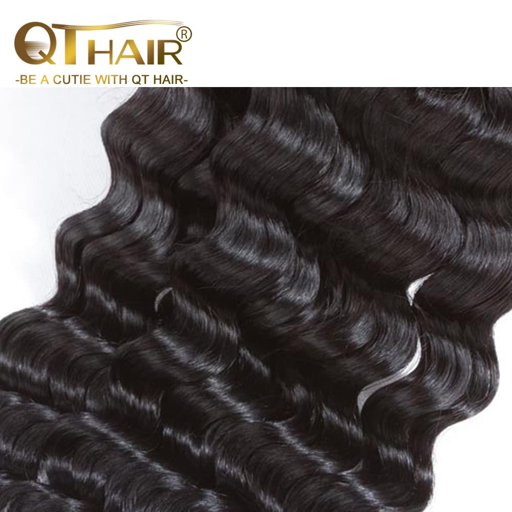 QTHAIR 14A Brazilian Loose Deep Wave Human Hair Bundles for Women - 20