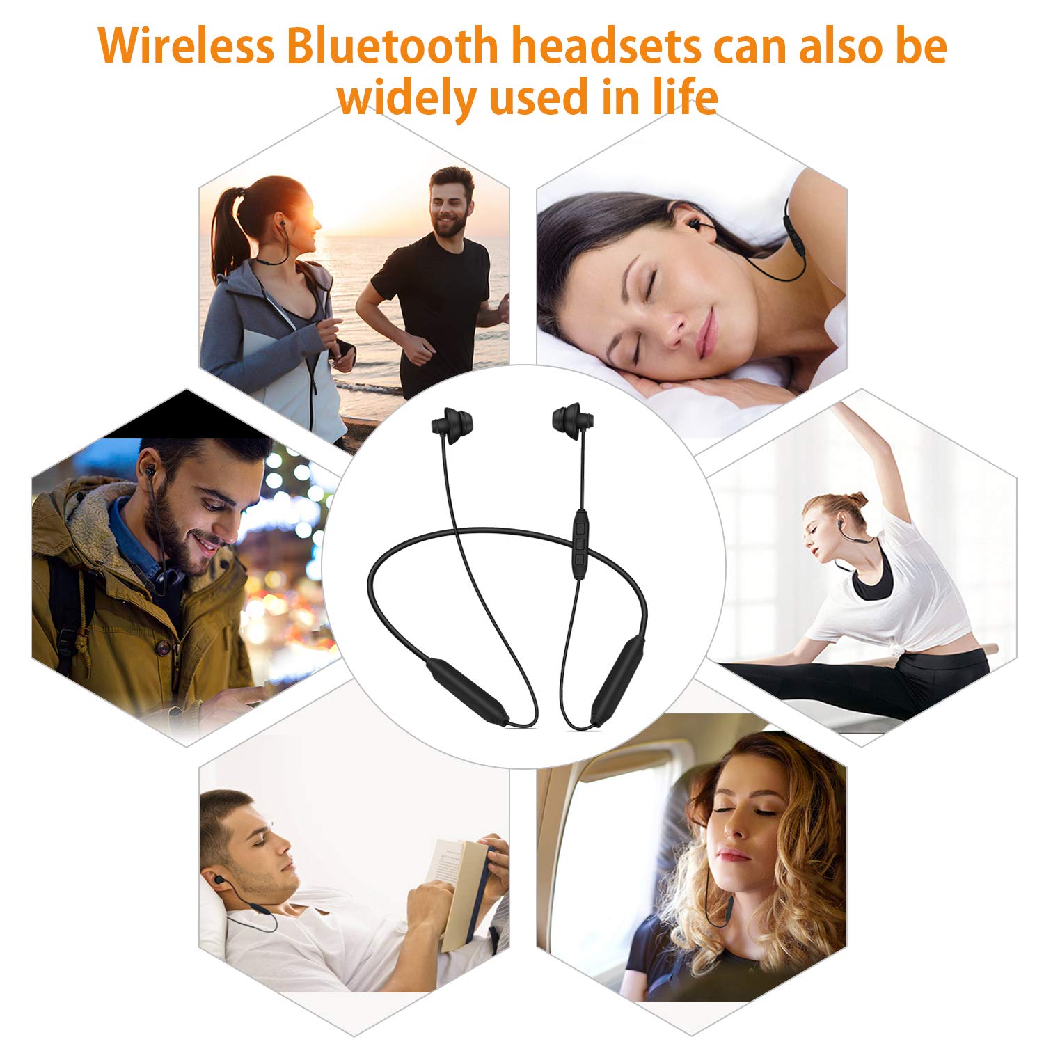 Bluetooth Sleep Headphones Wireless 4.2 Soft In-Ear Earbuds - 18H Playtime for Sleeping, Gym & Sports | Comfortable Noise Canceling Headset for Side Sleepers, Insomnia Relief & Relaxation - Perfect for Night Use, Travel & Workout (Black)