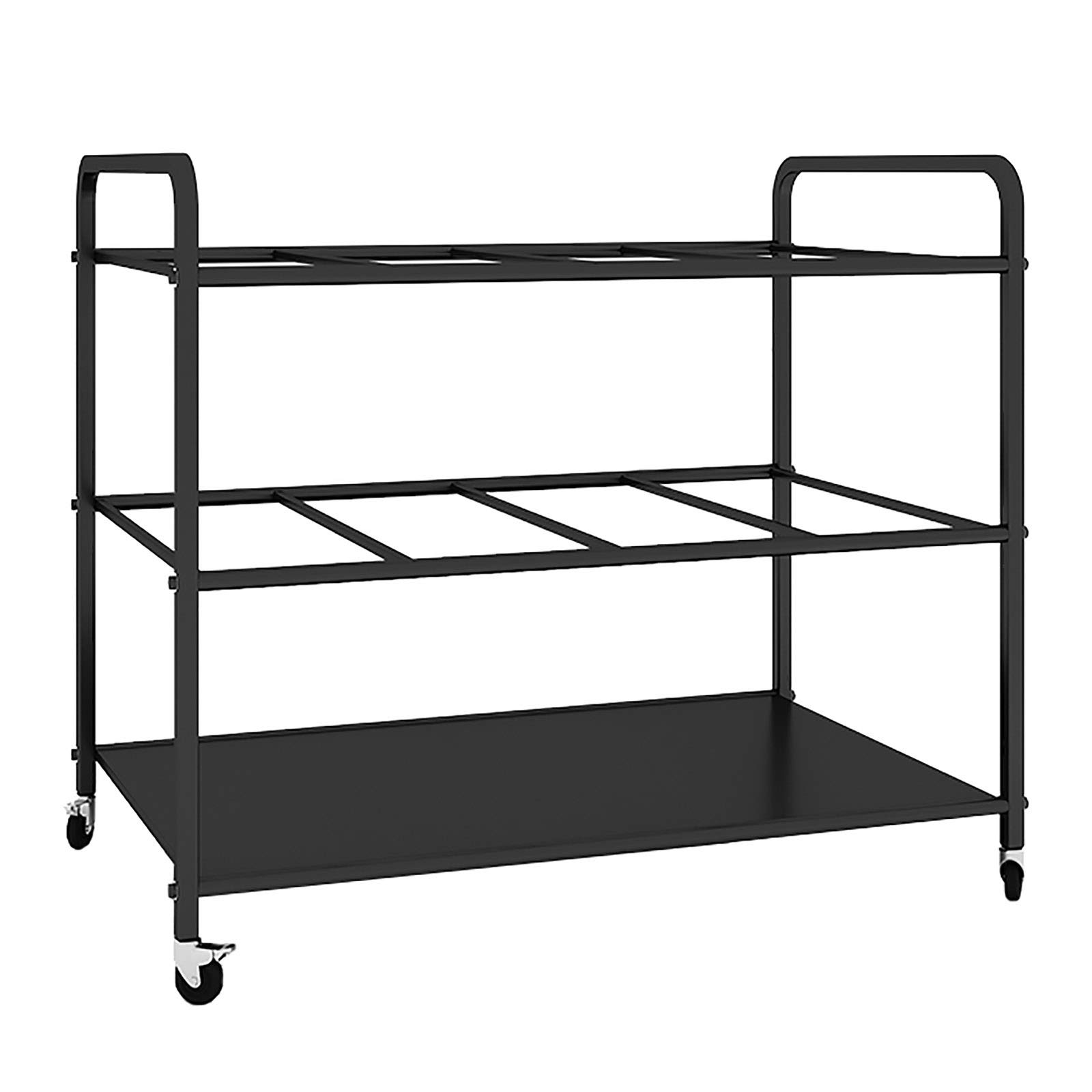 Large Foam Roller Cart with Wheels - 12 Yoga Mats Storage Rack & Exercise Mat Organizer for Fitness Class, Home Gym, Yoga Studio & Physical Therapy