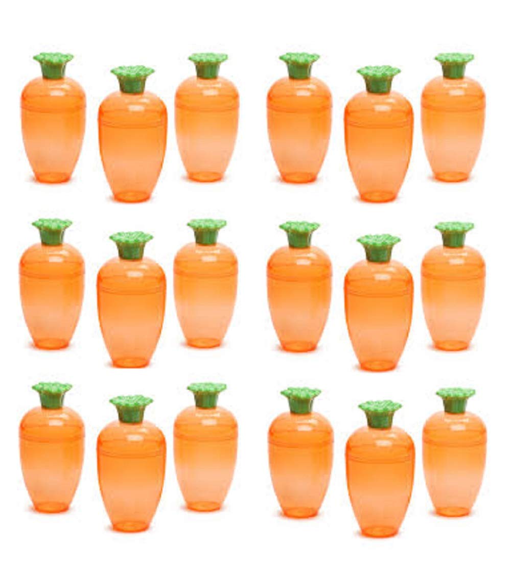 18 Pack Fillable Easter Eggs with Carrot Design - Perfect for Easter Egg Hunts, Party Favors, and DIY Crafts