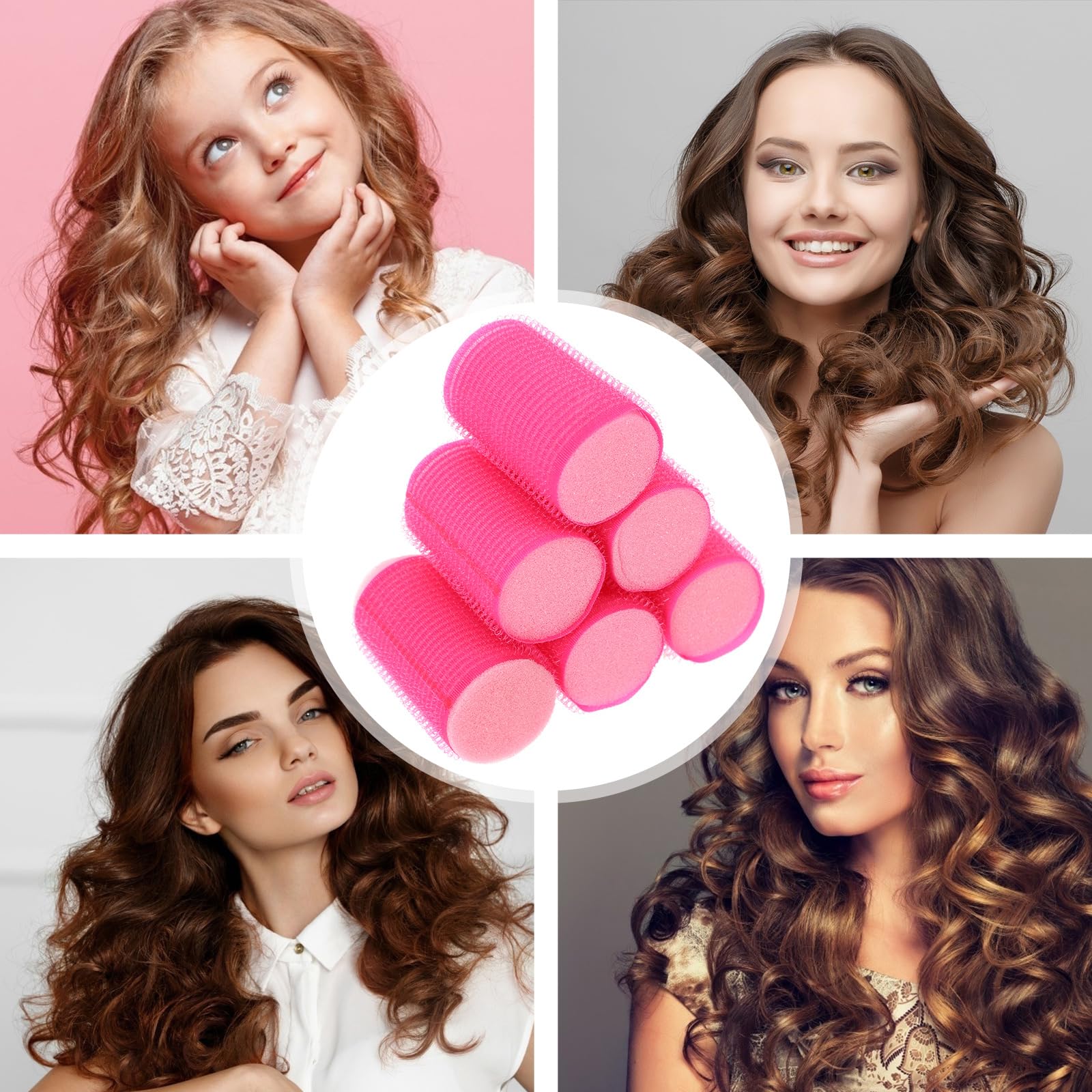 Uonlytech 8-Piece Self-Grip Foam Hair Rollers Set - Soft Sponge Curlers for Women & Girls - Perfect for Overnight Styling, Beach Waves & Salon-Quality Curls at Home