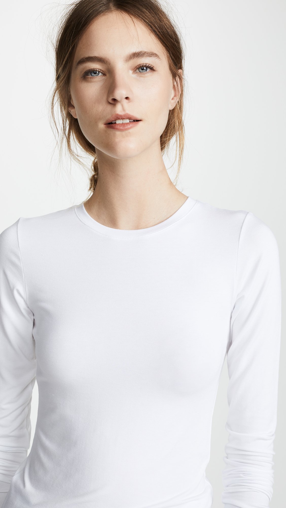 L'AGENCE Women's Crew Neck Tess Shirt - Soft Cotton Casual Blouse for Work & Everyday Wear | Perfect for Office, Date Night & Weekend Outfits