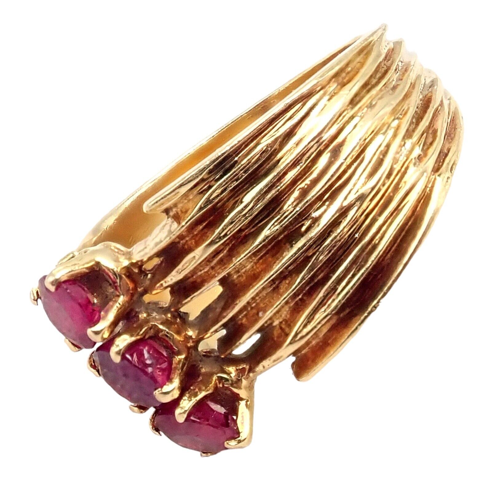 Authentic Vintage Cartier 18k Yellow Gold Ruby Ring for Women - Luxury Jewelry Gift for Anniversary, Engagement & Special Occasions