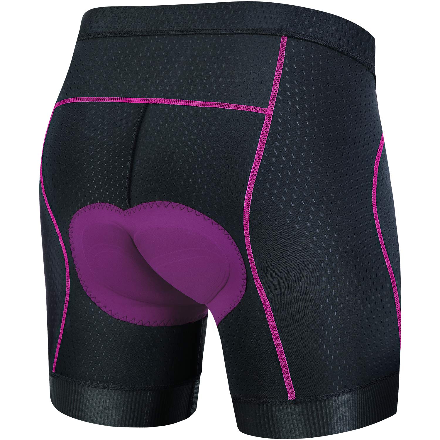 Women's 3D Padded Cycling Shorts with Gel Bike Seat Cover - Breathable Bicycle Underwear & Comfortable Seat Cushion Set (Rose-M/Black) for Road Biking, Spinning & Indoor Cycling Workouts
