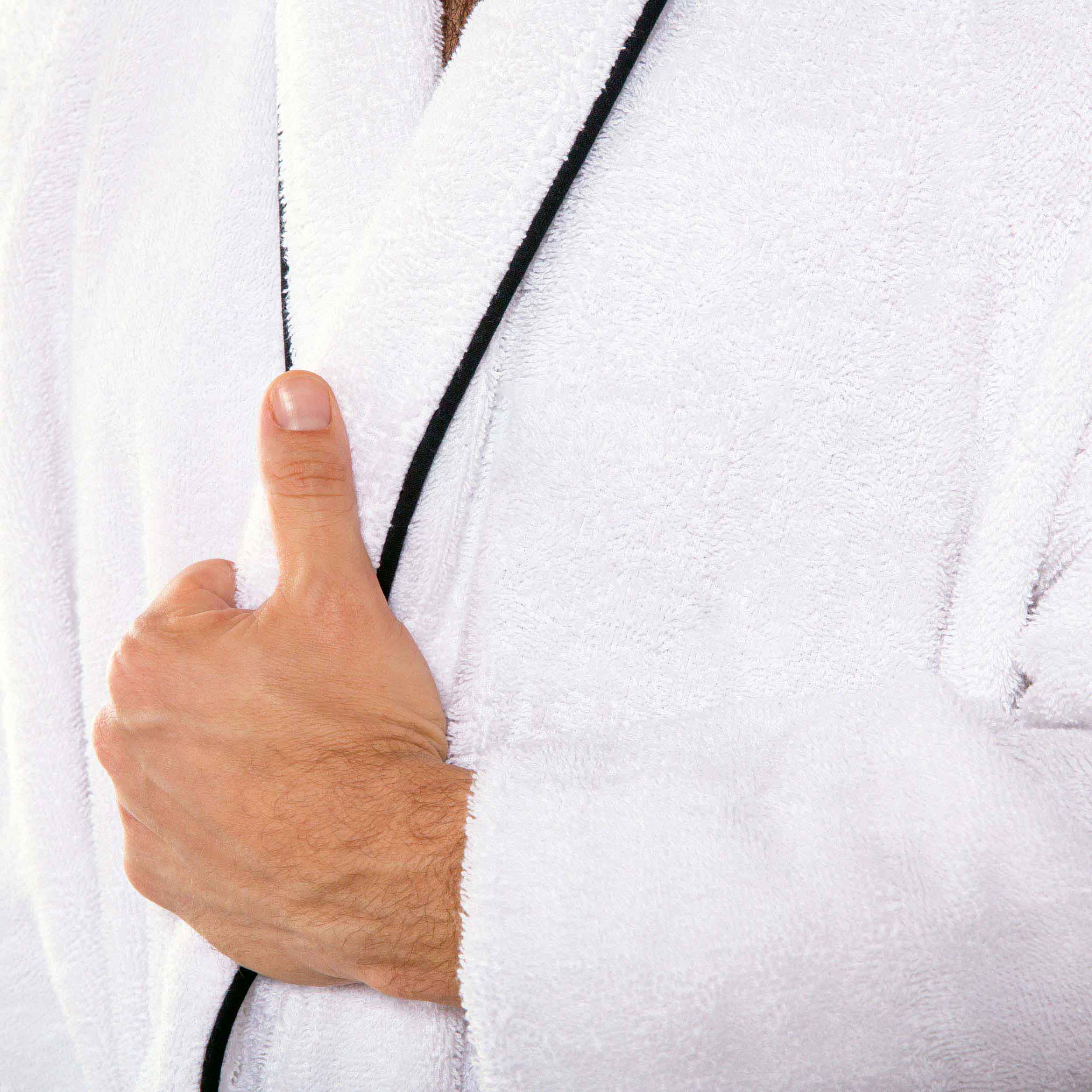Premium Cotton Unisex Bathrobe for Adults - Soft, Fluffy & Highly Absorbent - White Embroidered Spa Robe for Relaxation, Hotels & Home Comfort
