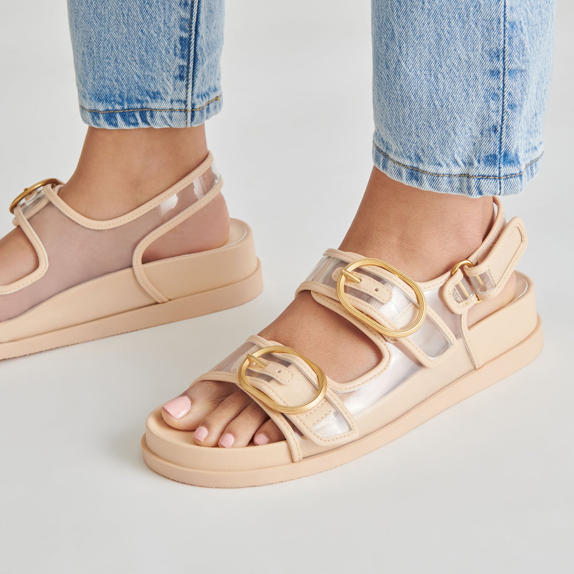 Starla Women's Crystal Vinyl Sandals - Elegant Gladiator Flat Sandals for Summer, Beach, and Casual Outfits
