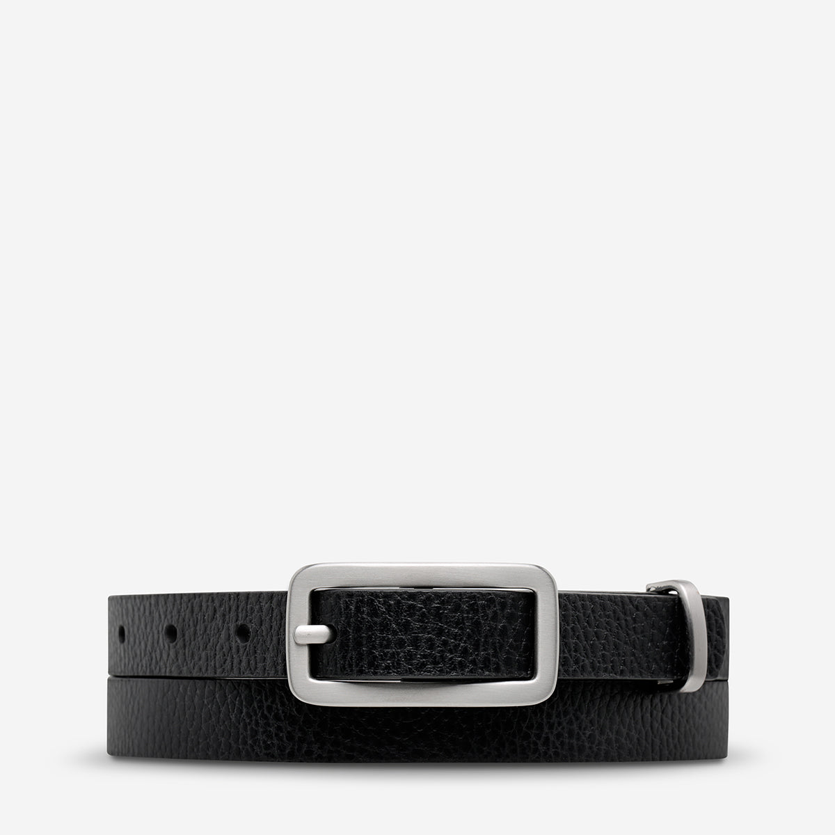 Muse Belt for Men & Women - Adjustable Waist Belt with Metal Buckle, Black/Silver - Perfect for Casual, Office & Formal Wear