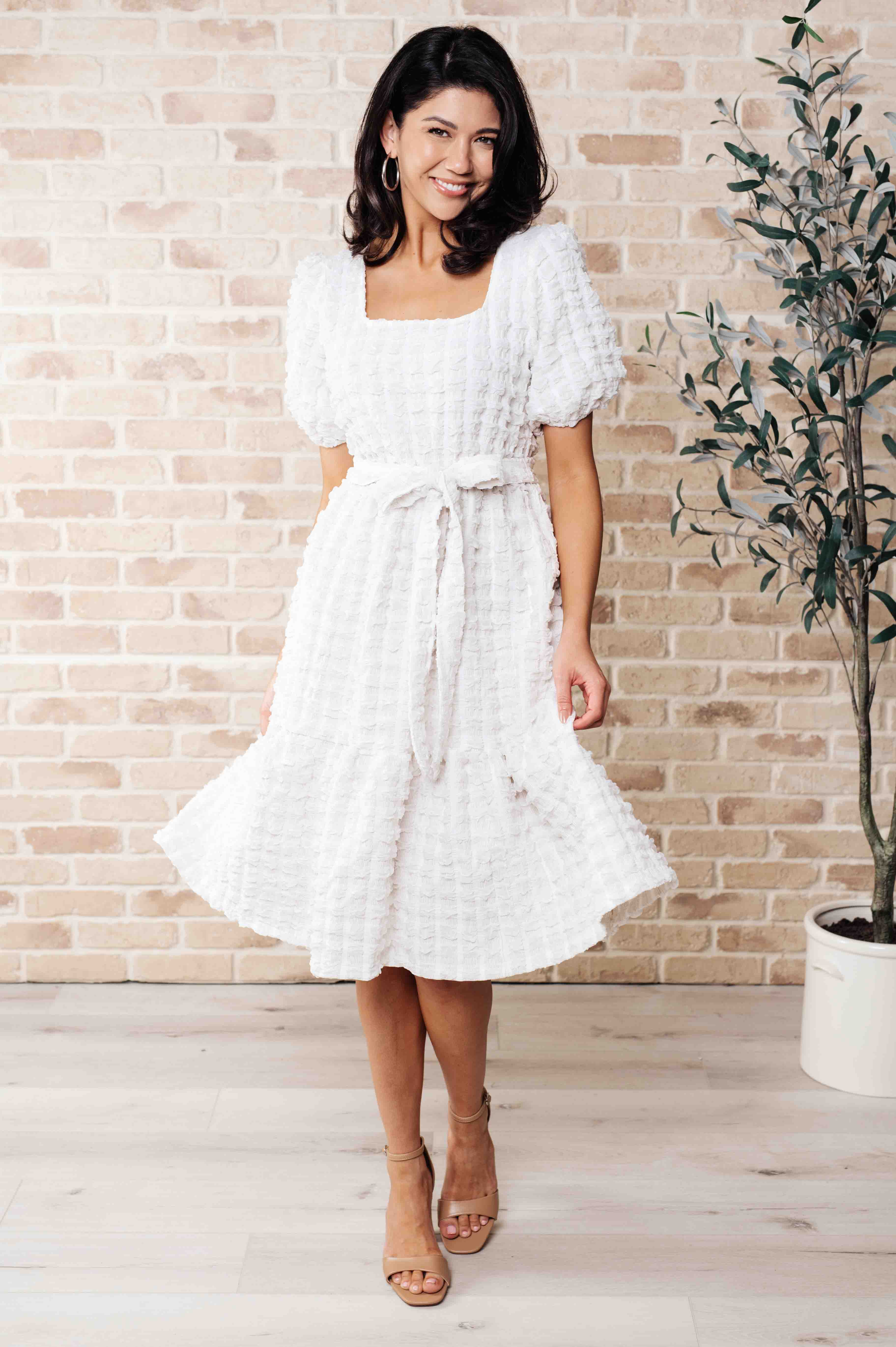 On Cloud Nine Bubble Midi Dress - Flowy Summer Dress for Women | Perfect for Beach Vacations, Date Nights & Brunch Outings