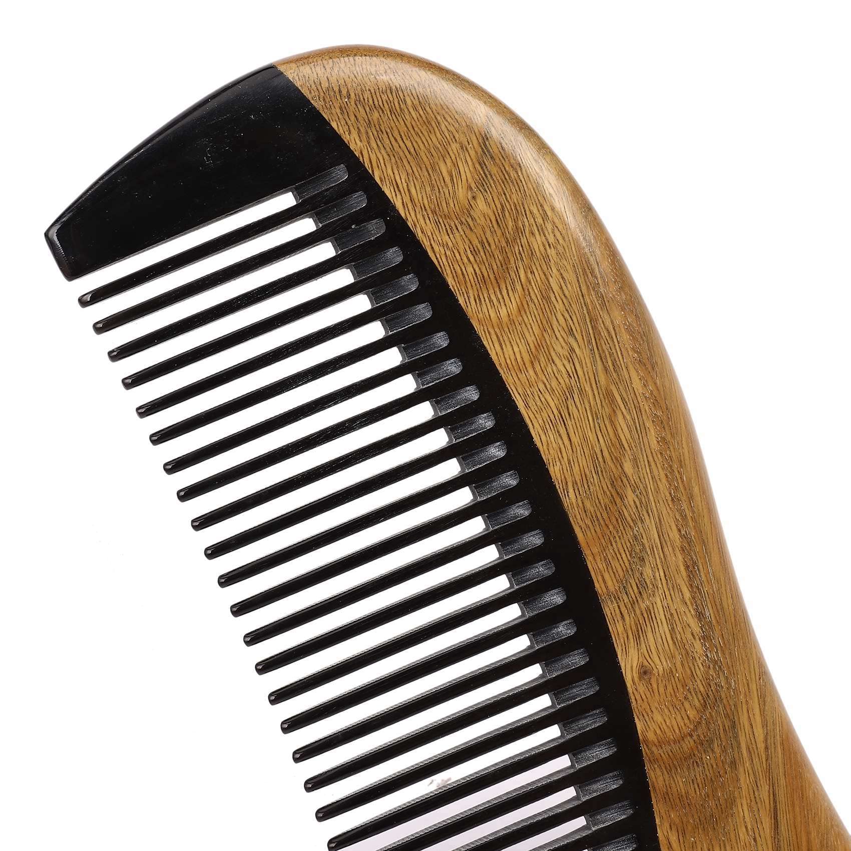 Censous 2X Natural Green Sandalwood Hair Comb - Anti-Static Wooden Fine Tooth Comb for Smooth Detangling & Scalp Massage - Perfect for Daily Hair Care & Styling