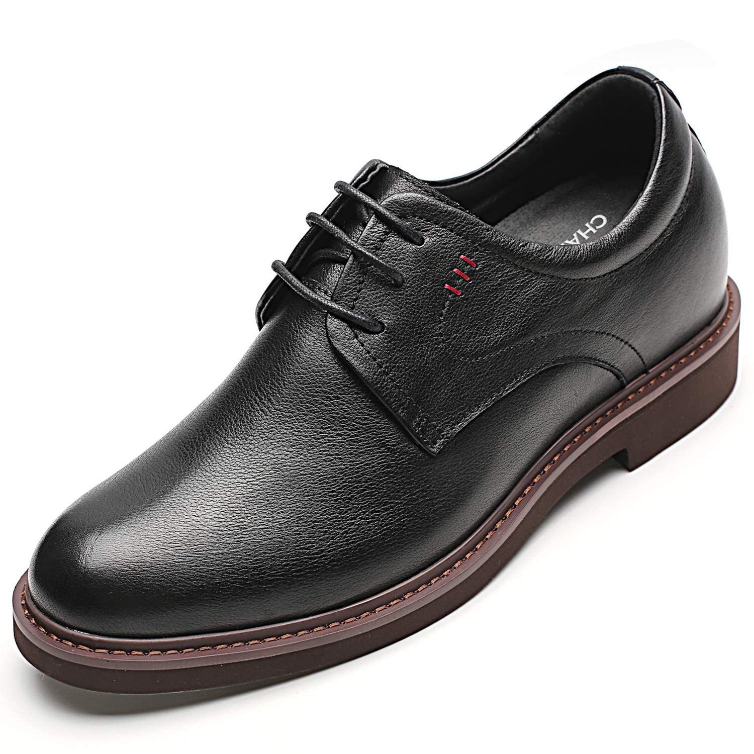 CHAMARIPA Men's Invisible Height Increasing Elevator Shoes - Lace Up Leather Oxford Dress Shoes for Formal Occasions | Elevator Shoes for Men That Make You Taller | Perfect for Weddings, Business Meetings & Night Out