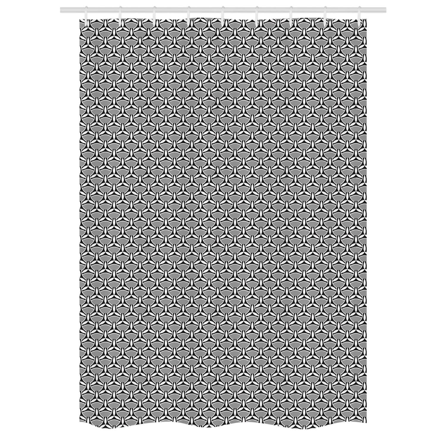 Ambesonne Abstract Stall Shower Curtain - Modern Geometric Pattern Bathroom Decor with Hooks, 54x78 Inches, Grey Charcoal | Waterproof Fabric for Stylish Showers & Spa-Like Bathrooms