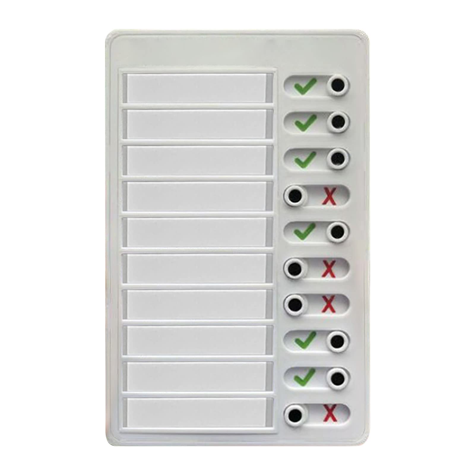 Reusable Plastic Detachable Memo Board - Blank Planning Checklist, To-Do List & Chore Slider - Personal Calendar Planner & Message Board for Home Office Organization - White One Size Wall Decor for Kitchen, Bedroom or Workspace