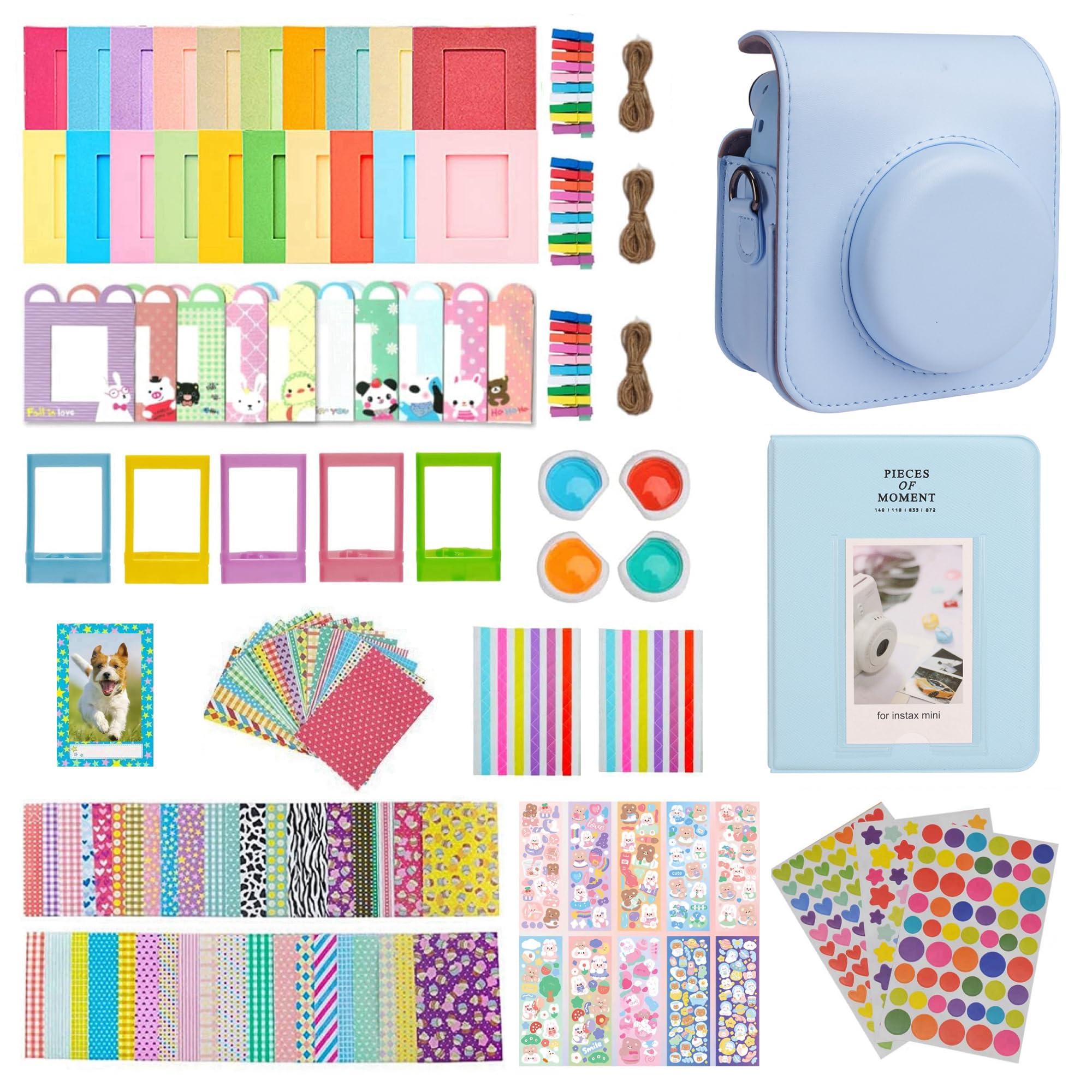 Meetikar Instant Camera Accessories Kit for Fujifilm Instax Mini 12 - Includes Camera Bag, 64-Pocket Photo Album, Color Filters, Picture Frames, Wall Decoration Frames & Stickers | Perfect for Travel, Parties & Home Decor