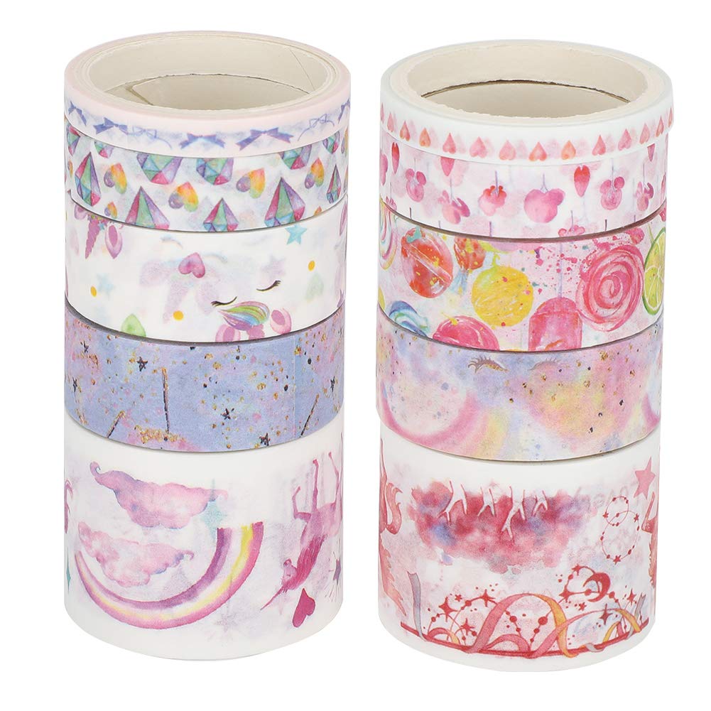 DIY Scrapbook Washi Tape Set - 20 Rolls Unicorn Pattern Masking Stickers for Journaling, Bullet Journal, Planner Decoration & Craft Projects - Perfect for Notebooks, Stationery & Gift Wrapping