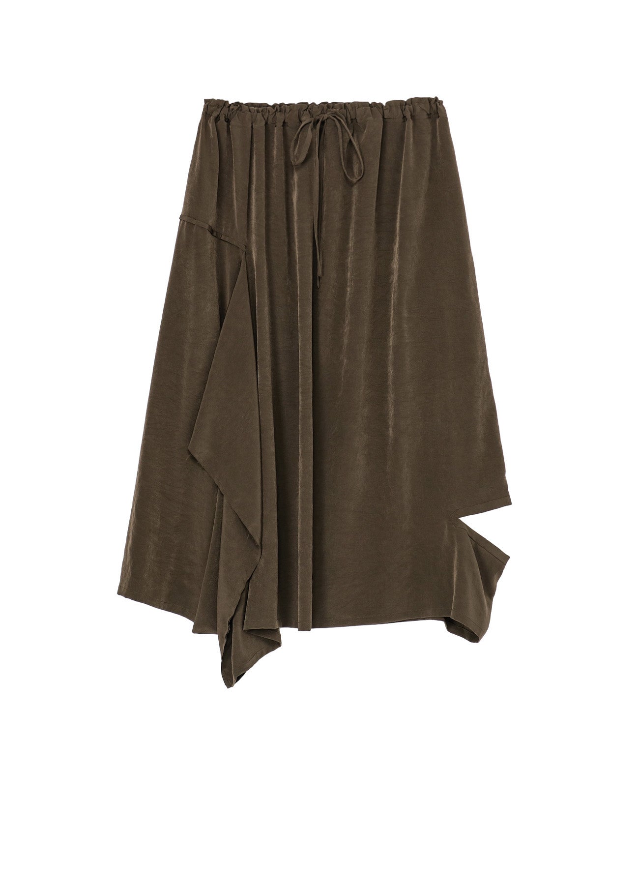 CREPE de CHINE RIGHT DRAPE SKIRT - Flowy A-Line Midi Skirt for Women | Elegant Office Wear & Casual Outfits | Perfect for Work, Dates & Special Occasions
