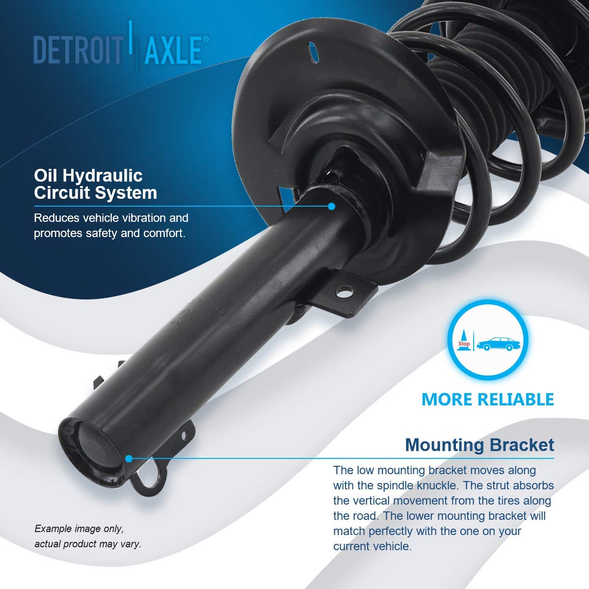 Detroit Axle - Complete Front Struts Assembly with Coil Springs for 2006-2007 Ford Focus 2.0L - Ready Replacement for Struts & Shocks - Perfect for Smooth Rides & Enhanced Vehicle Stability