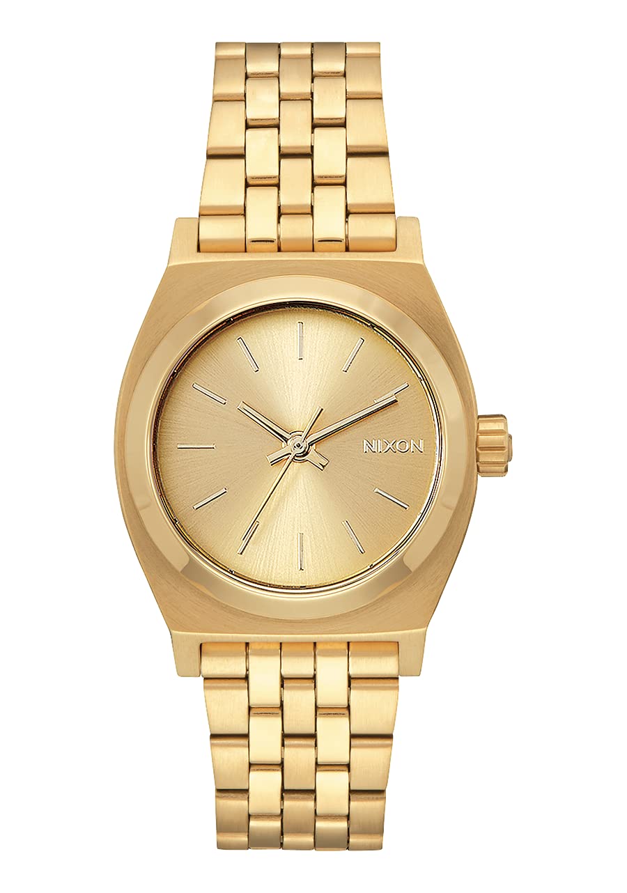 Nixon Medium Time Teller A1130 Women's Watch - 31mm Stainless Steel Case, 100m Water Resistant, Silver Dial - Perfect for Swimming, Diving & Everyday Wear