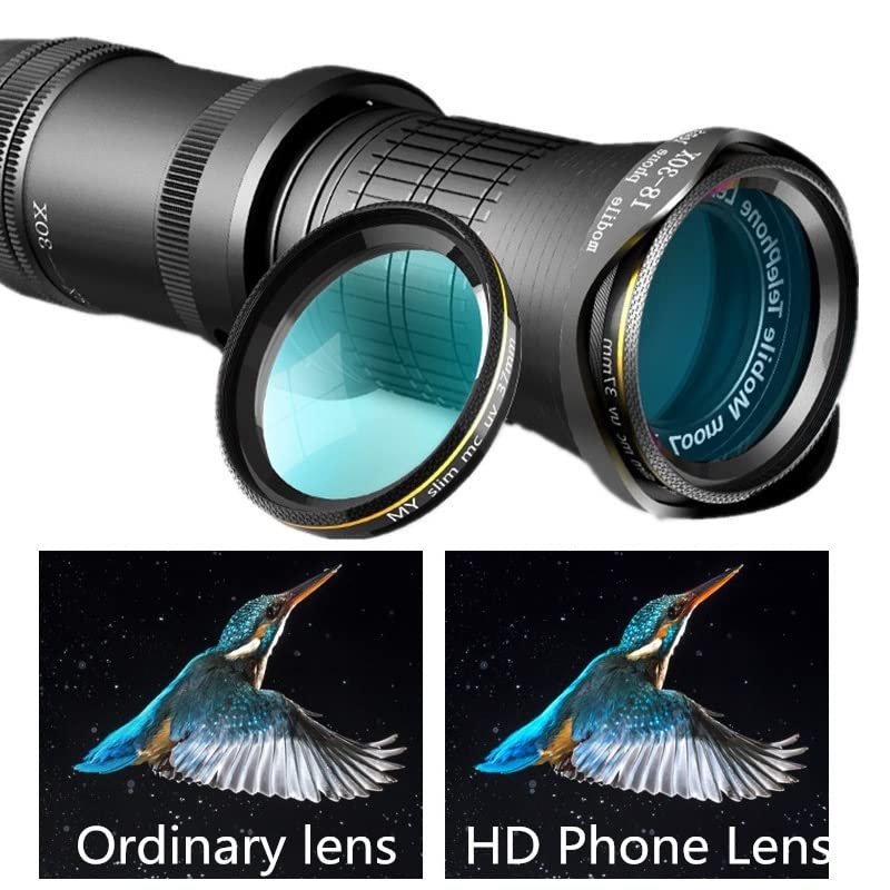 18-30X HD Professional Smartphone Camera Lens Kit - Adjustable Telephoto Zoom Lens for iPhone & Android - Perfect for Travel, Wildlife Photography & Vlogging