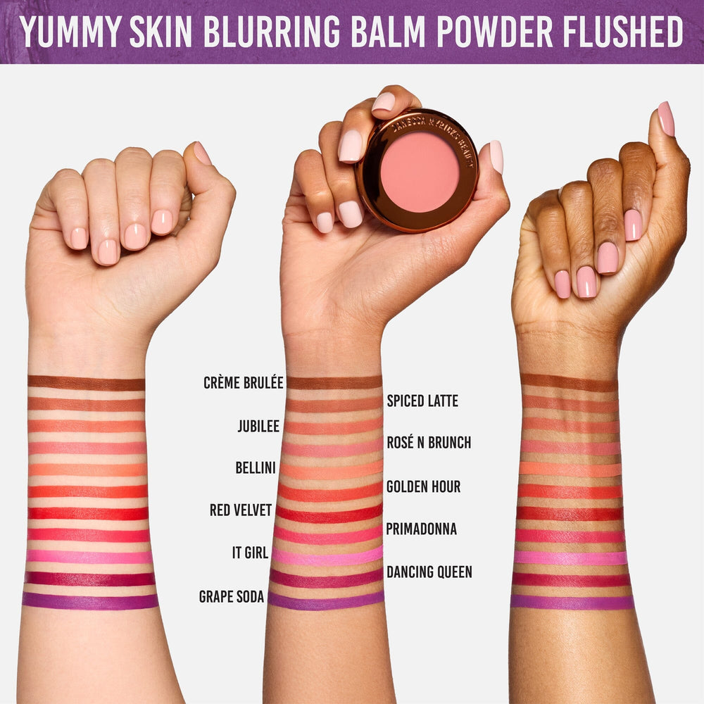 Danessa Myricks Beauty Yummy Skin Blurring Balm Powder Flushed - Lightweight Matte Finish for Flawless Complexion | Perfect for Everyday Wear & Photo Shoots
