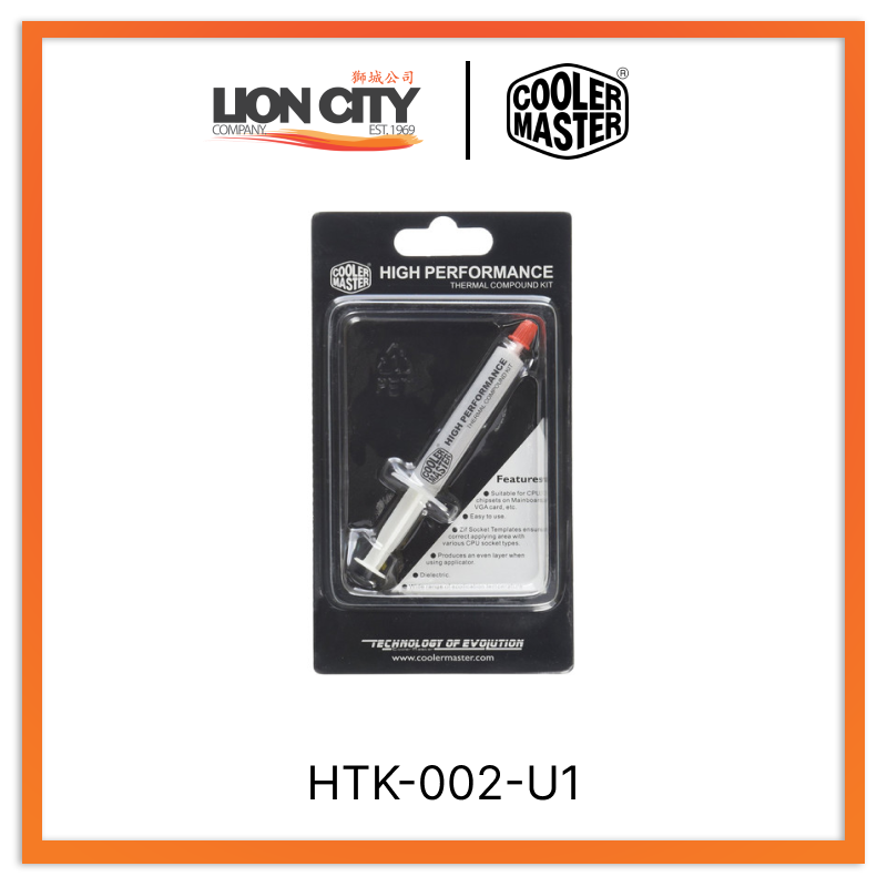 Cooler Master HTK-002 U1 High Performance Thermal Grease Paste for CPU & GPU Cooling - Perfect for PC Builds, Laptop Upgrades, and Gaming Rigs