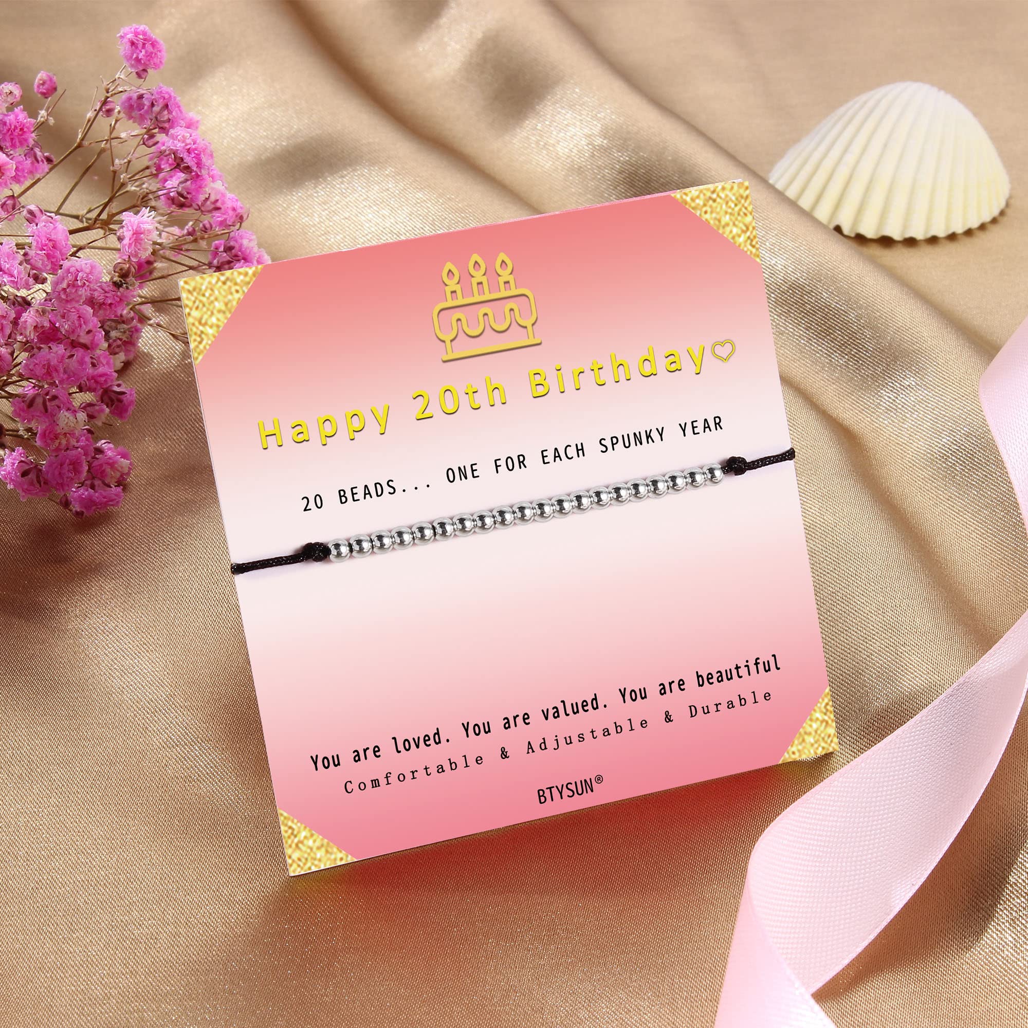 Birthday Bracelets for Women - Adjustable Beaded Link Bracelet Gift for Teen Girls, Daughter, Wife, Sister & Best Friend - Silver, Gold & Rose Gold Jewelry (14th to 35th Birthday) - Perfect for Christmas, Anniversaries & Special Occasions