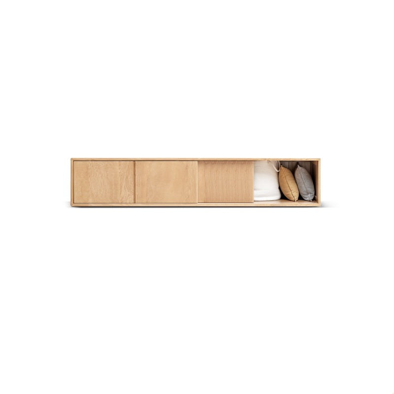 Solid Oak Wood Sliding Door Wardrobe - Durable & Stylish Closet Storage for Bedroom, Living Room, and Office Organization