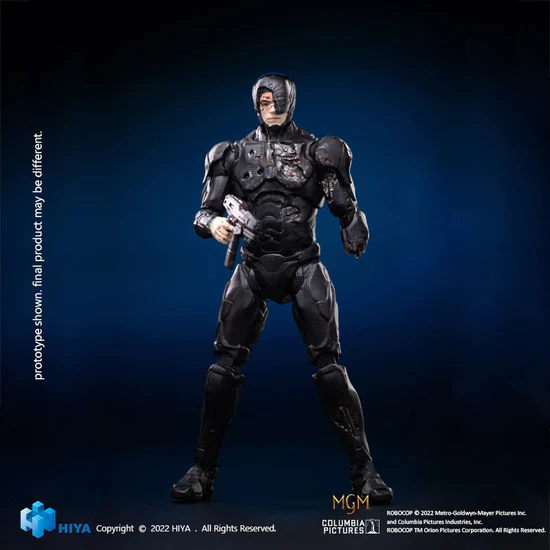 1/18 Scale HIYA 4-Inch Action Figure - Exquisite Mini Series ROBOCOP 2014 Battle Damage Edition | Highly Detailed Collectible for Movie Fans & Action Figure Enthusiasts | Perfect for Display, Photography & Role-Playing Scenes