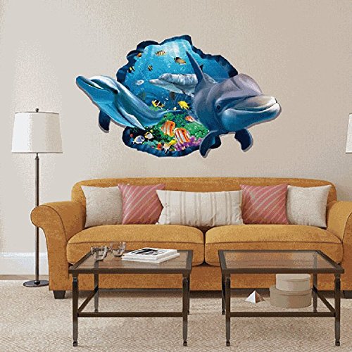 3D Shark Wall Stickers for Kids Room Decor - Easy Peel & Reusable Vinyl Decals for Windows, Doors, Bedroom - Perfect Independence Day Gift for Girls, Boyfriends & Home Mural Art (Free Shipping) | Great for Nursery, Playroom & Party Decorations