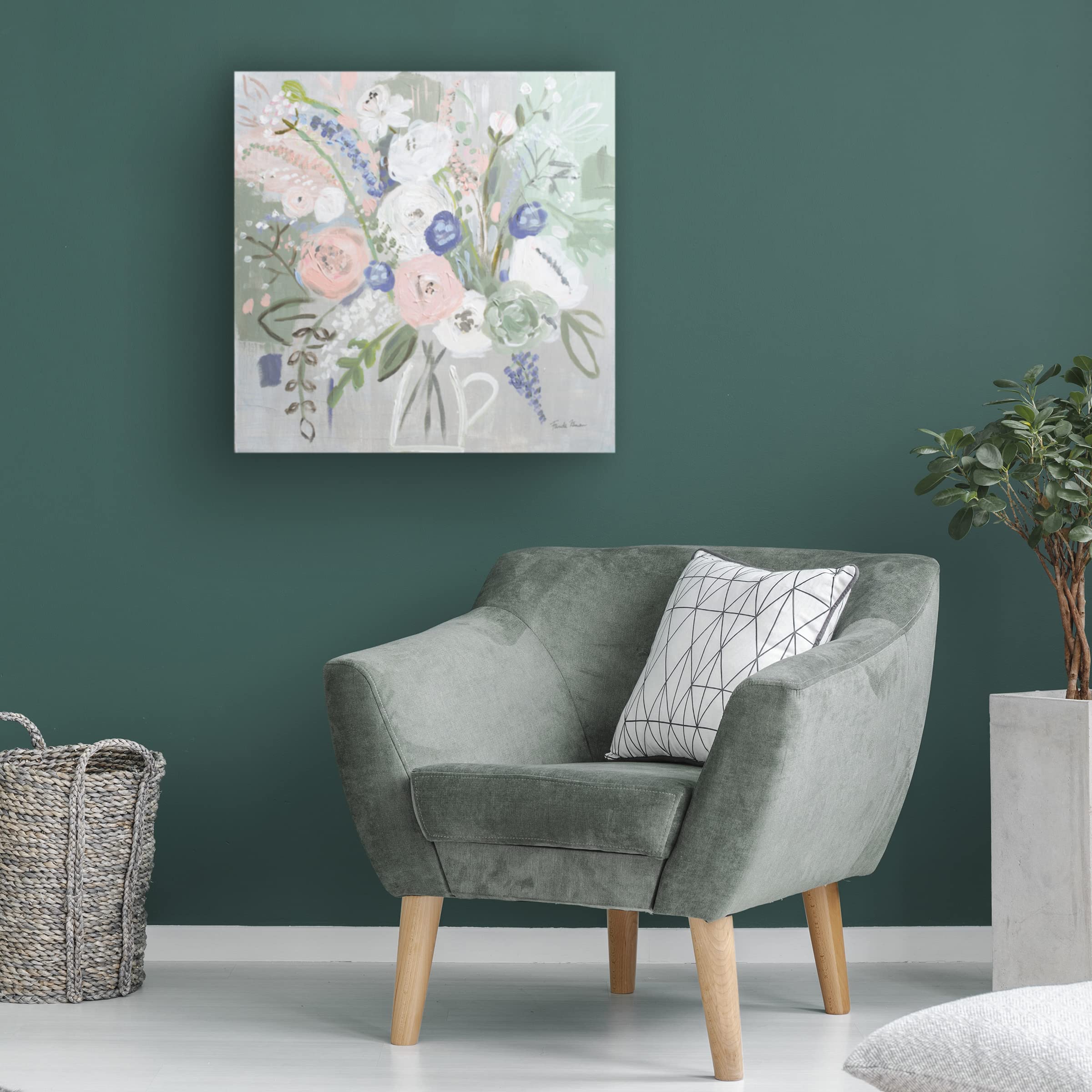 Trademark Fine Art 'Budding Beauty Pattern IVB' Floral Canvas Wall Art by Farida Zaman - Perfect for Living Room, Bedroom & Office Decor