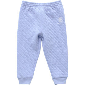 Baby & Toddler Quilted Jersey Logo Sweatpants - Soft Cotton Comfort Pants for Boys & Girls - Pale Iris Color - Perfect for Playtime, Daycare & Cozy Home Wear