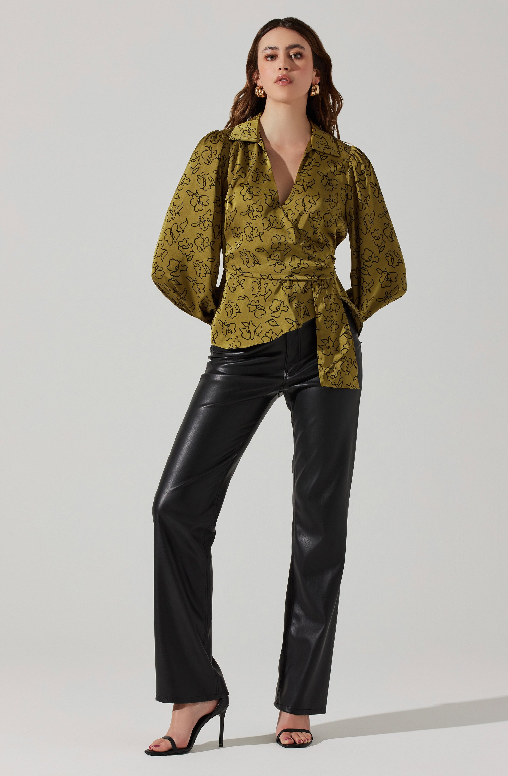 Asymmetrical Collared Floral Wrap Blouse for Women - Stylish Summer Tops for Casual Outings & Date Nights