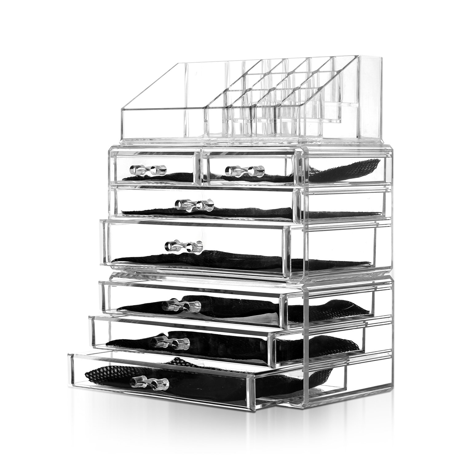Acrylic Jewelry & Makeup Organizer Set - 3-Piece Clear Cosmetic Storage for Home | Perfect for Vanity, Bathroom & Travel Organization