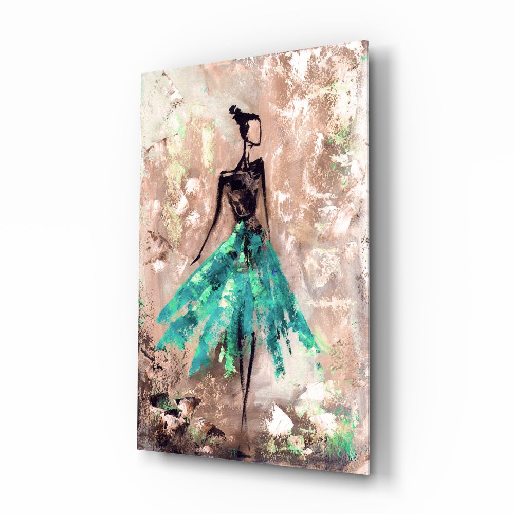 Green Oil Painting for Women - Elegant Wall Art for Living Room, Bedroom & Office Decor