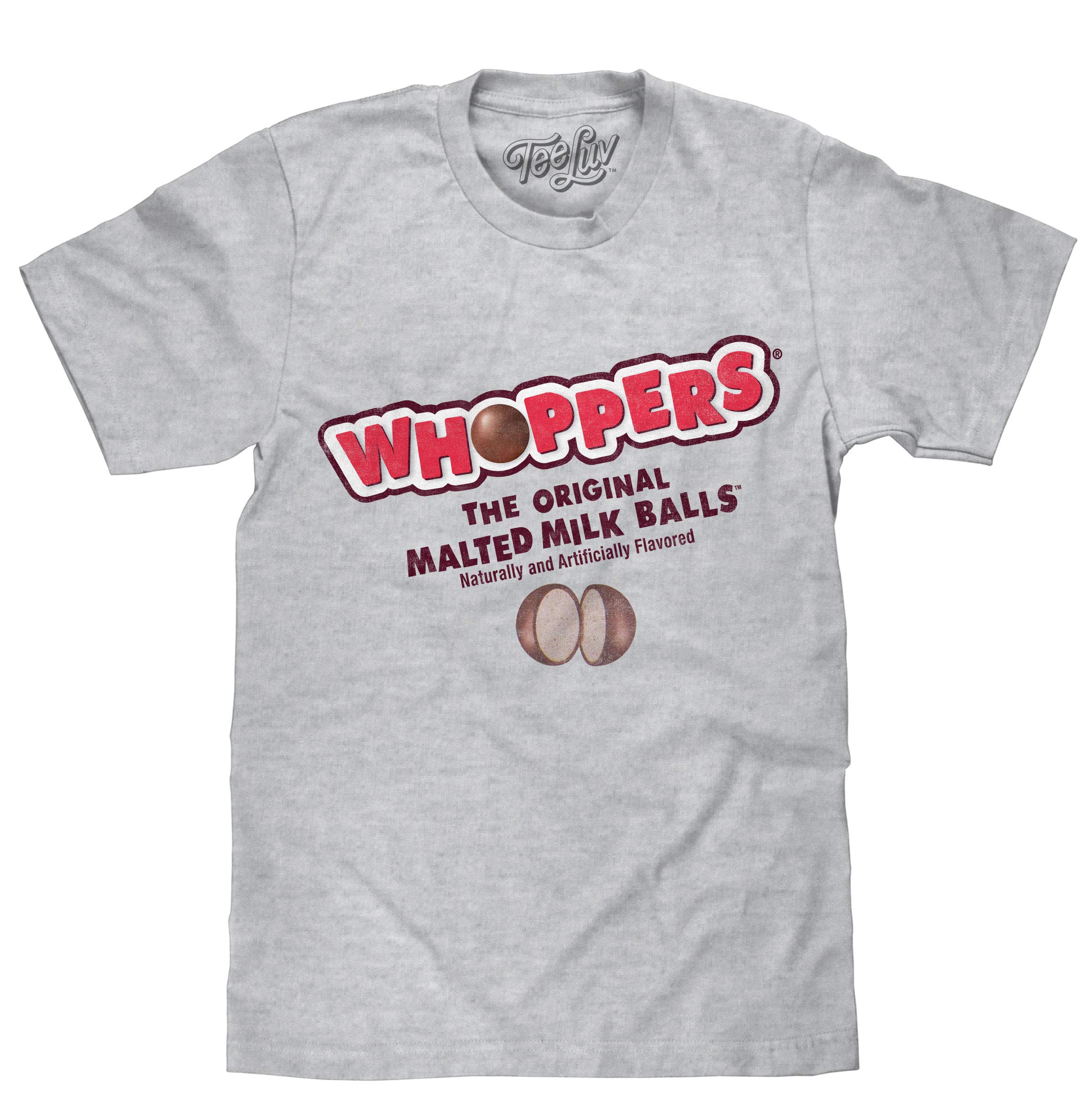 Tee Luv Whoppers Chocolate Candy Logo T-Shirt - Fun Graphic Novelty Candy Apparel for Parties & Gifts
