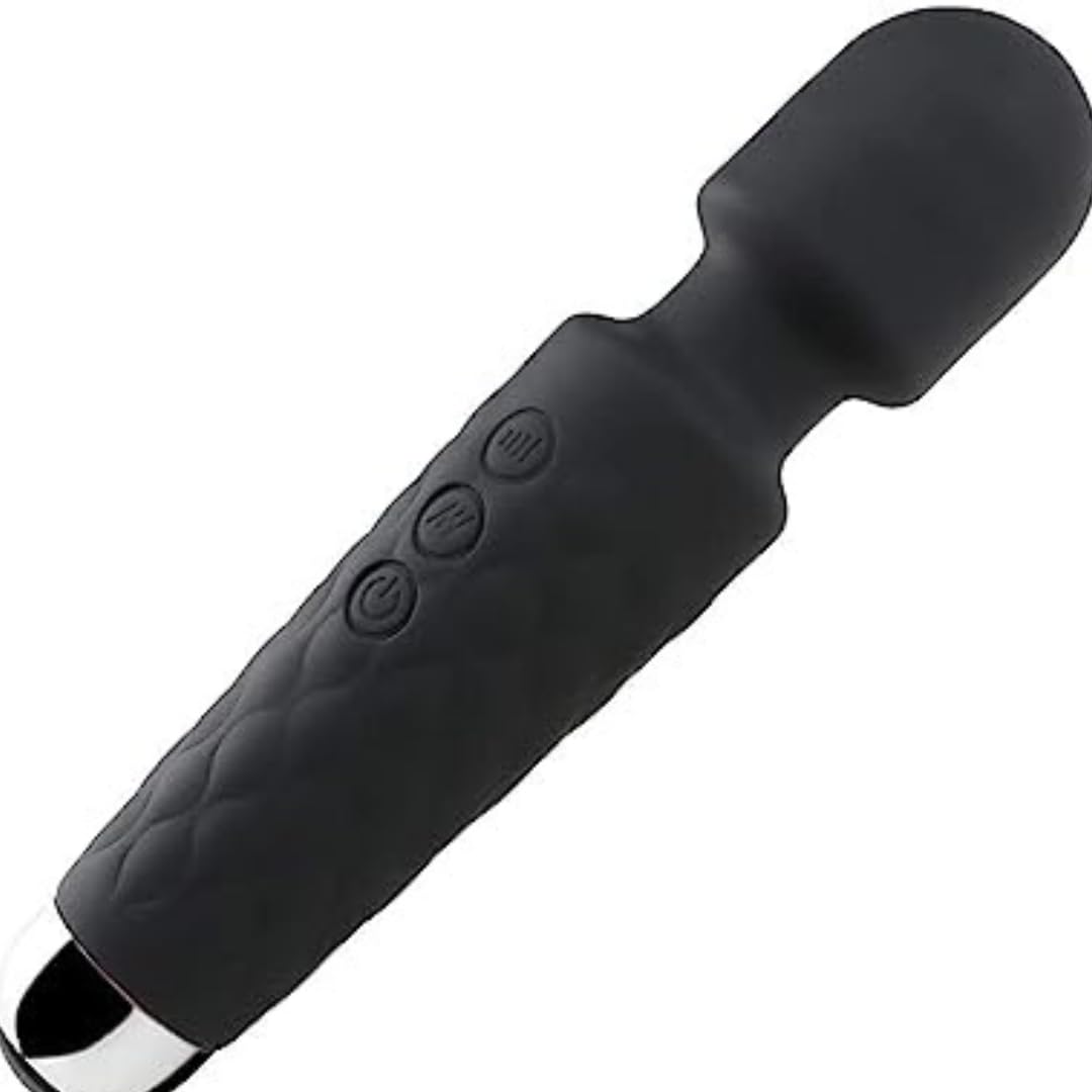 **8-Speed Vibrating Wand Massager for Women - Powerful Clitoral & G-Spot Stimulator with 20 Pleasure Patterns - Quiet, Portable Adult Sex Toy for Solo Play & Couples (Black, Small)**