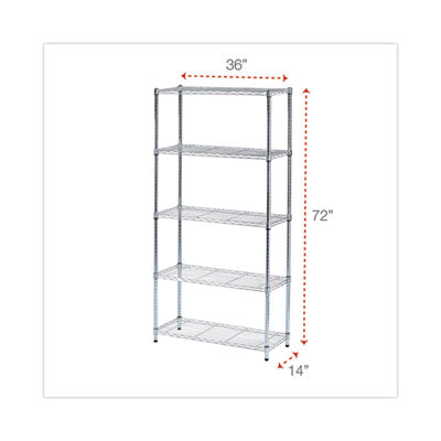 Alera® 5-Tier Residential Wire Shelving Unit - 36