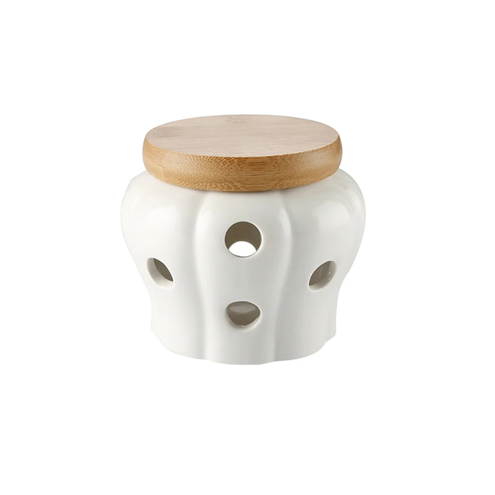 Premium Bordeaux Garlic Keeper Jar - Airtight Ceramic Storage Container for Fresh Garlic, Onions & Shallots - Perfect for Kitchen Countertop, Pantry Organization & Fresh Produce Preservation