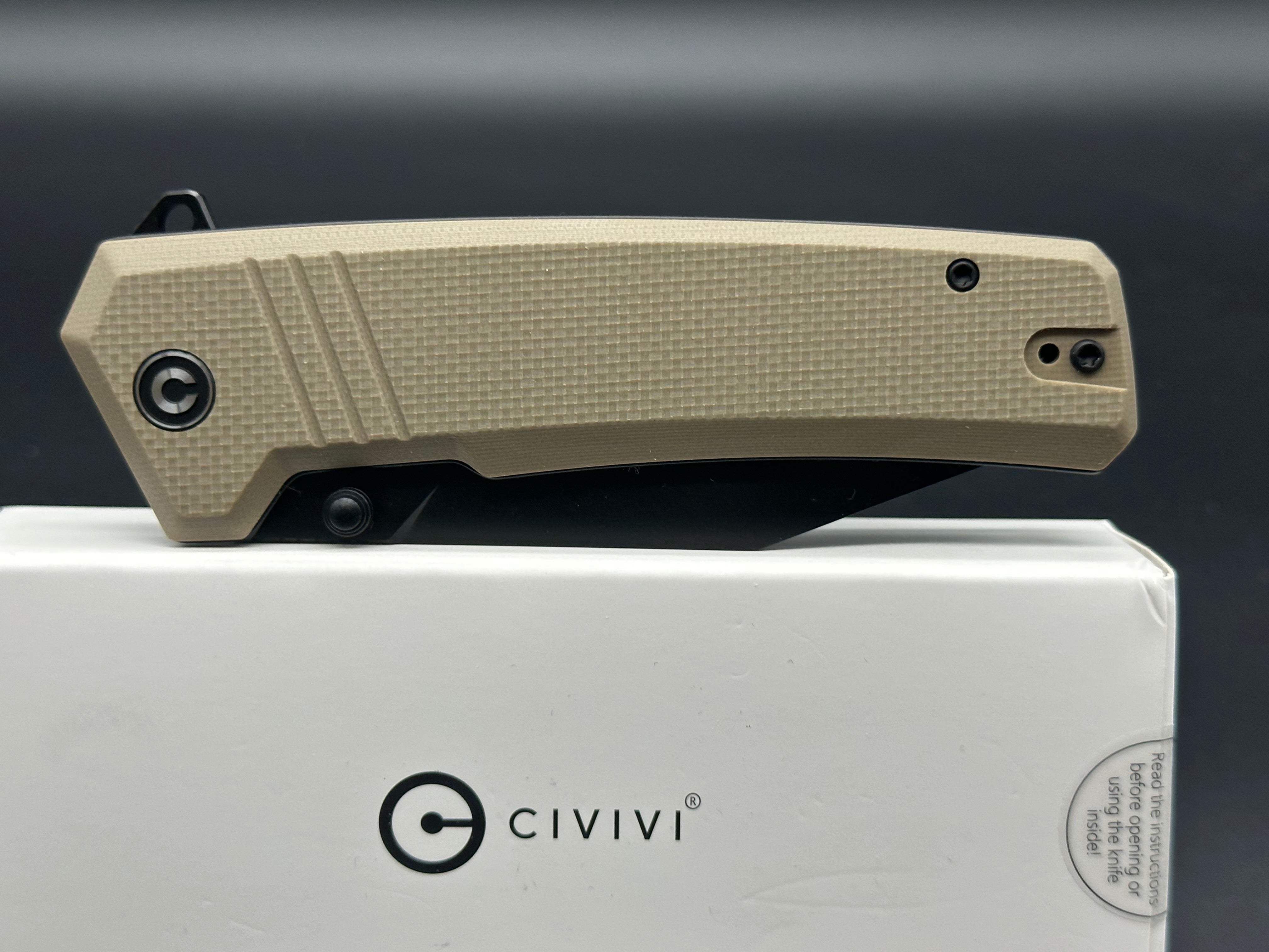 CIVIVI BHALTAIR Folding Pocket Knife - 14C28N Stainless Steel Blade with Tan Coarse G10 Handle - EDC Knife for Camping, Hiking & Outdoor Survival