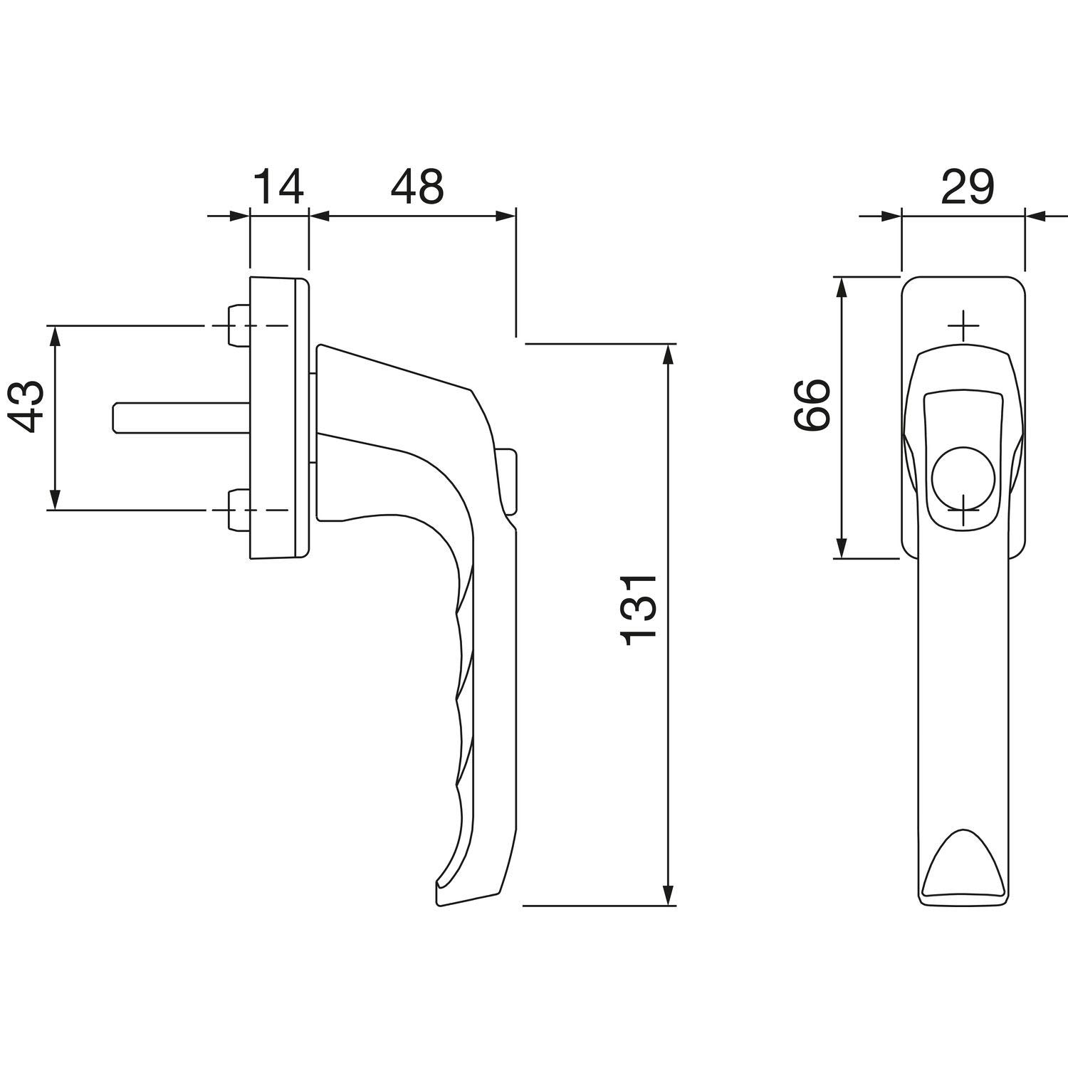 Hoppe Window Handle London - Push Button F1, 1 Piece (819553) - Perfect for Home, Office & Commercial Windows