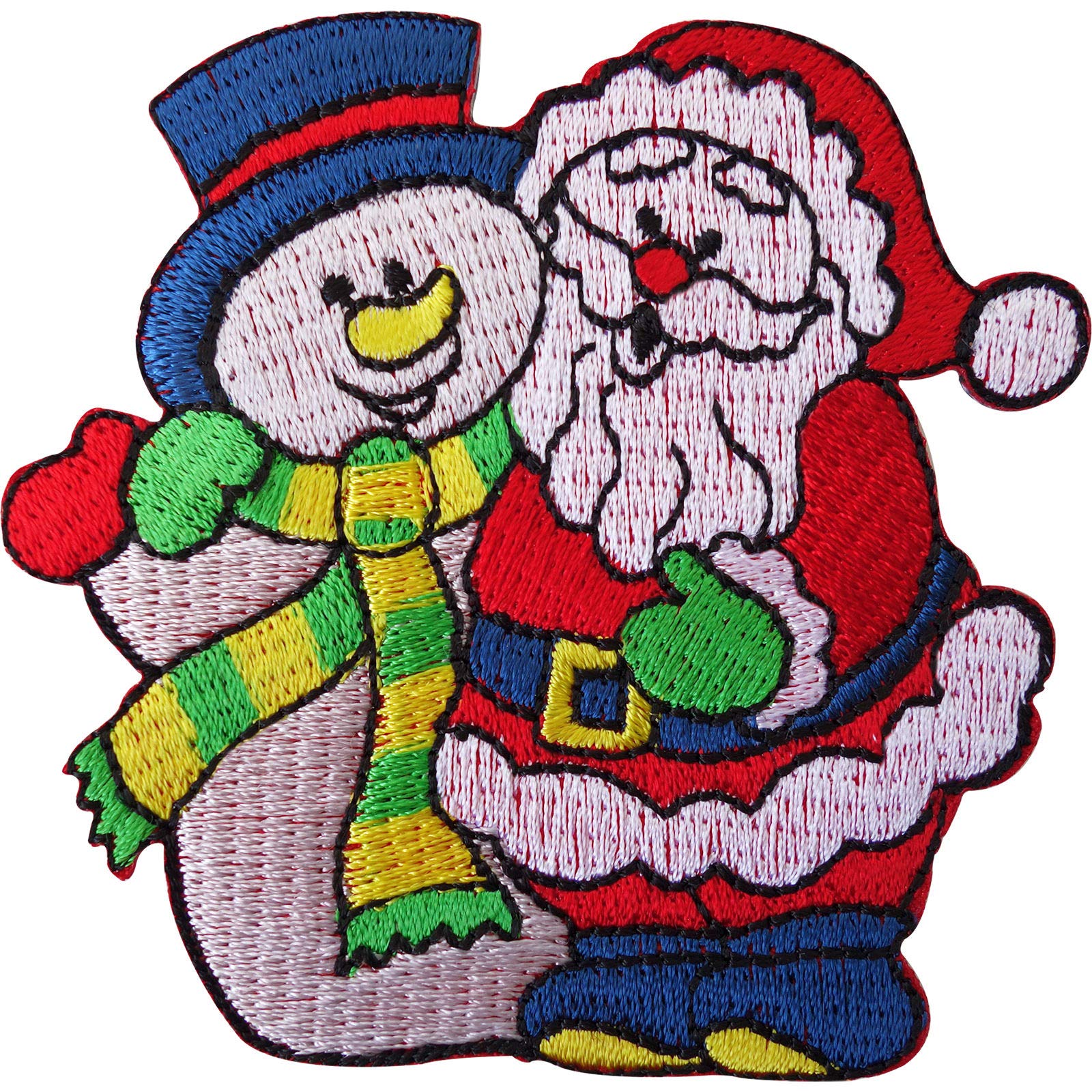Christmas Snowman Embroidered Iron On Patch - Festive Holiday Badge for Jackets, Hats & DIY Crafts - Perfect for Xmas Decorations & Costume Accessories