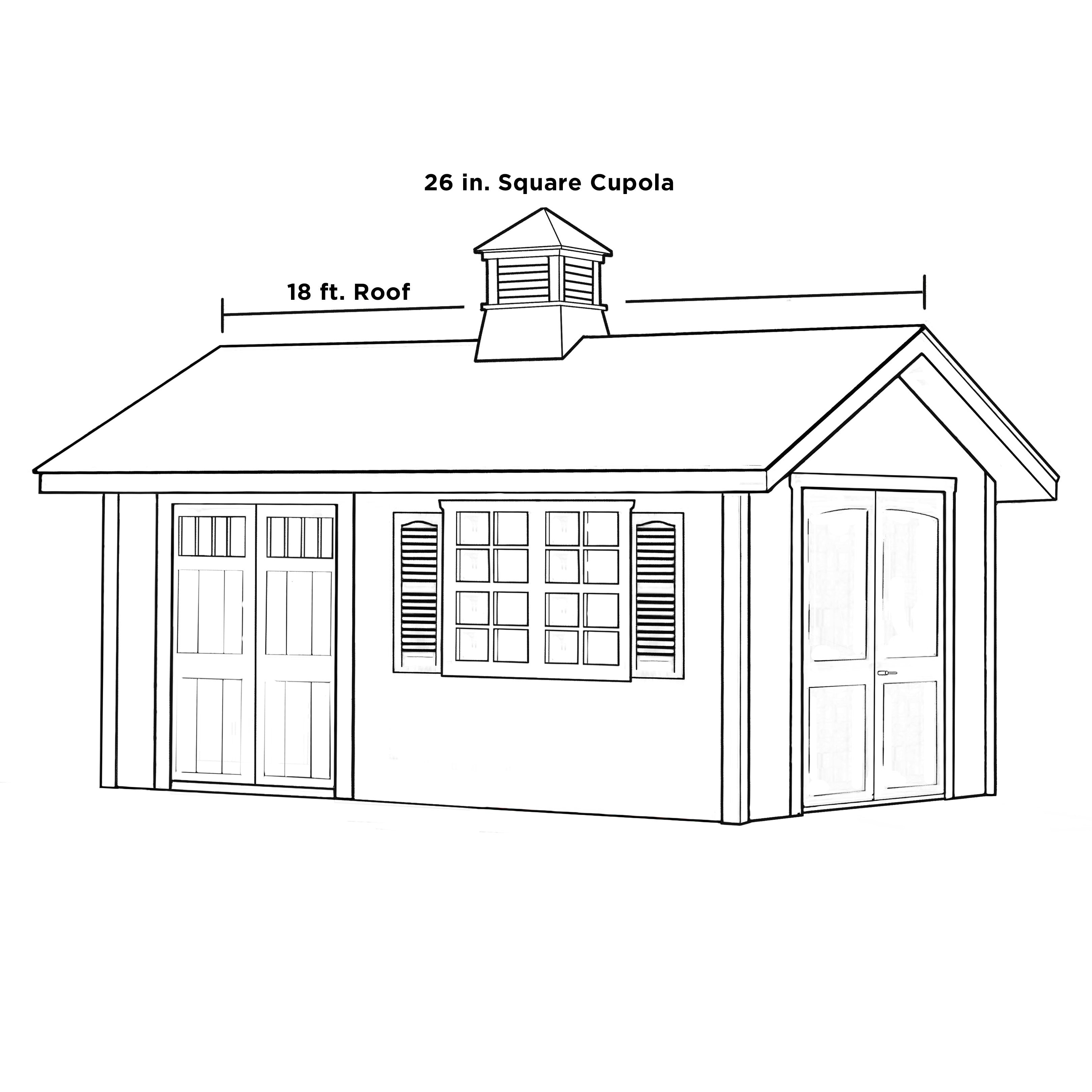 Smithsonian Stafford Vinyl Cupola - Weatherproof Outdoor Decorative Roof Dome for Garden, Shed, or Gazebo - Perfect for Home and Patio Decor