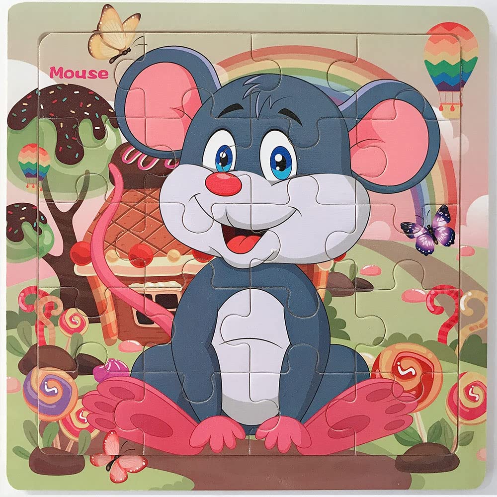 Wooden Puzzles for Kids Ages 3-5 - 6 Pack Colorful 20-Piece Learning Toys for Boys & Girls with Animals, Vehicles & Nature Themes | Brain Development & Early Education | Perfect for Preschool Playtime & Family Game Night