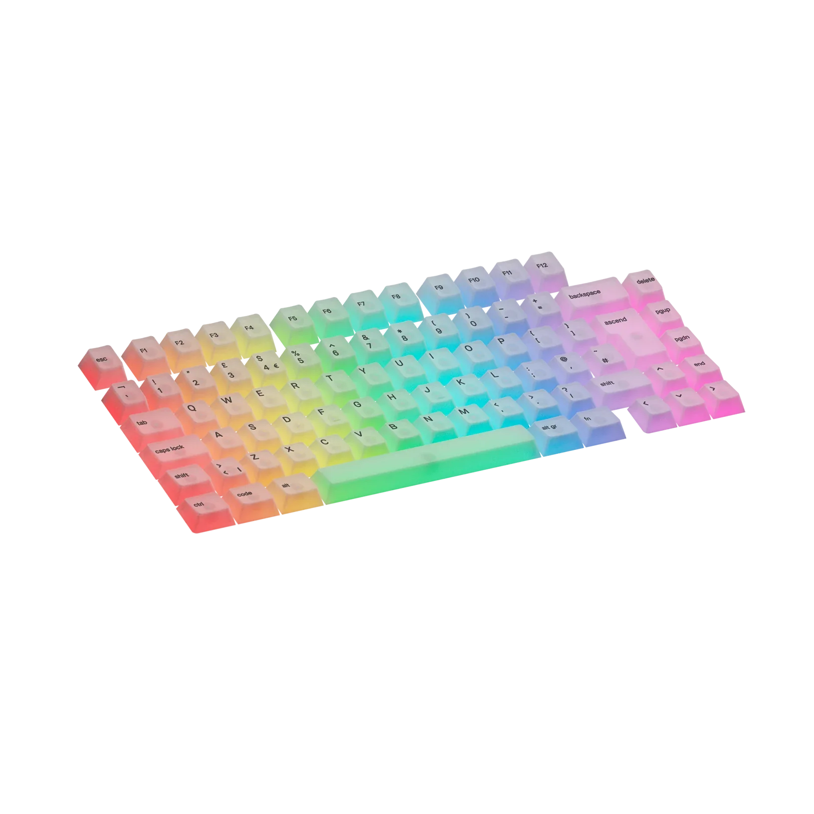 Polychroma Keycaps for Mechanical Keyboards - Custom RGB Backlit Keycaps for UK Layout (Ideal for Gaming, Typing & Office Use)