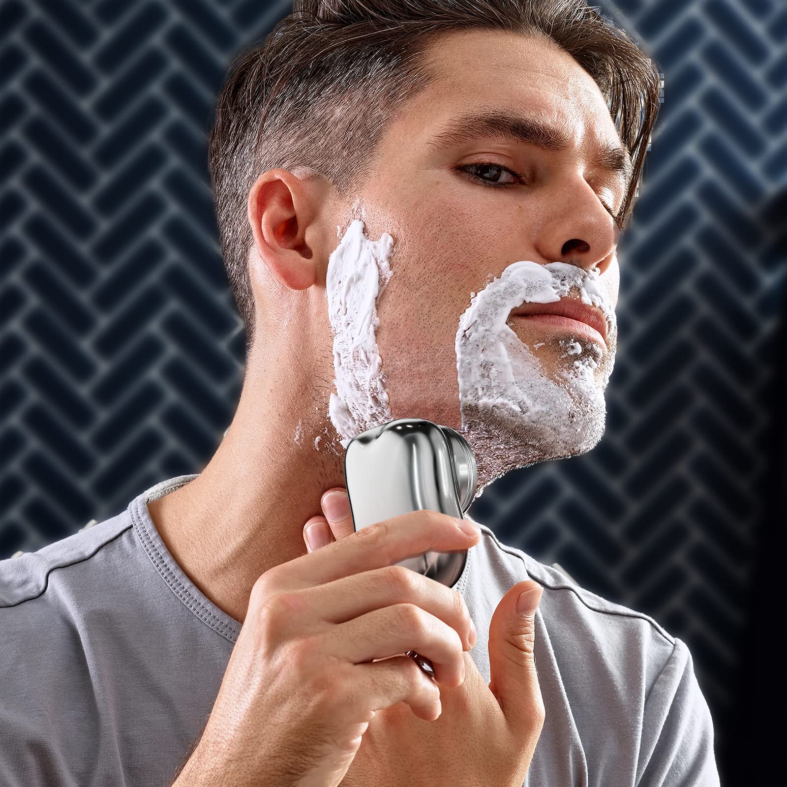 Portable Electric Shaver for Men - Rechargeable, Waterproof Wet/Dry Shaver with Long-Lasting Battery - Perfect for Travel, Gym & Daily Grooming